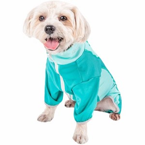 Pet Life (R) Active 'Warm-Pup' Heathered Performance 4-Way Stretch Two-Toned Full Body Warm Up - 1 of 4