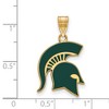 Black Bow Jewelry 14k Yellow Gold Plated Sterling Silver Michigan State Spartans NCAA Large Pendant - 2 of 3