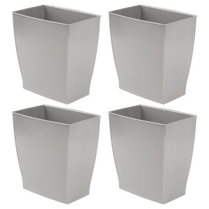Small Rectangular Bathroom Trash Cans - Set of 4 - Gray - Made in USA - 1 of 4