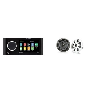 Kicker KM65 6.5-Inch (165mm) Marine Coaxial Speakers with 3/4-Inch (20mm) Tweeters, 4-Ohm, Charcoal and White Grilles , Bundled with MS-RA770 Apoll... - 1 of 4