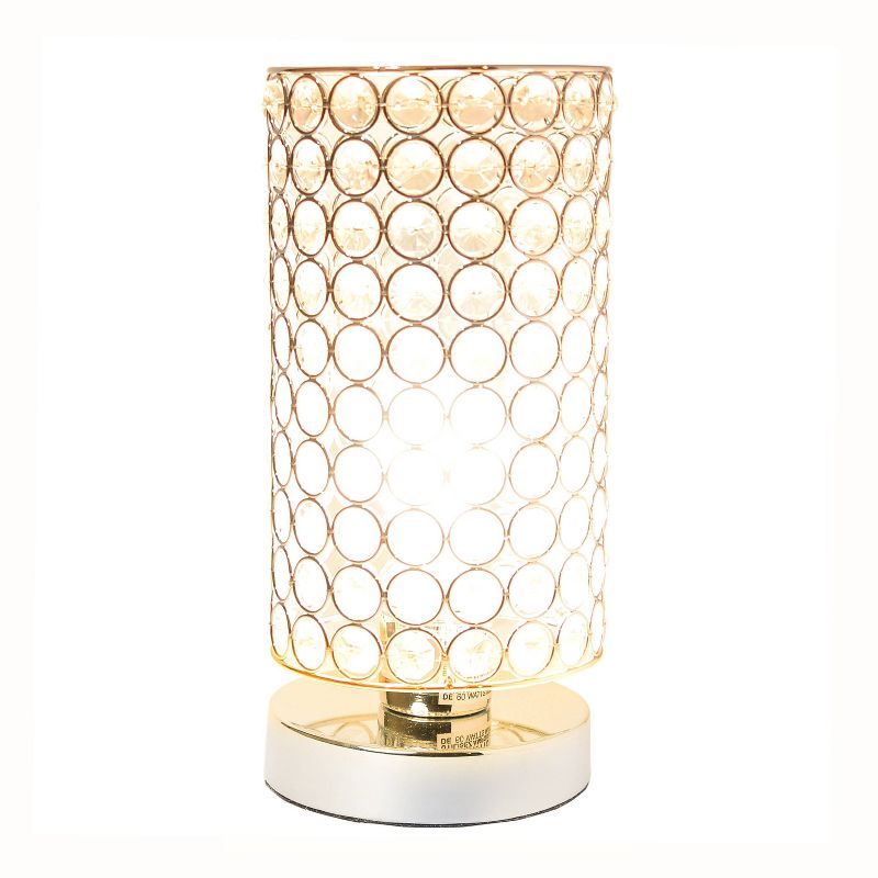 Elipse Crystal Bedside Nightstand Cylindrical Uplight Table Lamp Chrome - Elegant Designs, 2 of 10