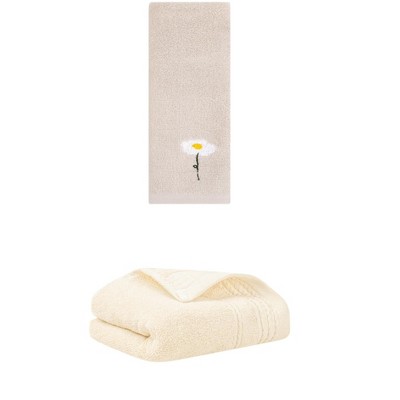 REGALWOVEN Bathroom Soft Absorbent Hand Towel 14" x 30"/13" x 30" 2 Pcs