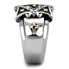 Slickblue Men’s Stainless Steel Ring , Gold Cross Motif with Synthetic Crystal, Silver Base, Detailed Pattern,Sizes 8-13 - 4 of 4