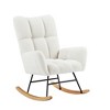 Nursery Rocking Chair, Upholstered Glider Rocker with High Backrest, Comfy Reading Chair, Rocking Accent Armchair for Living Room Bedroom Office - 2 of 4
