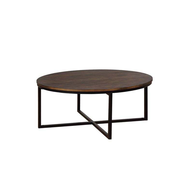 42&#34; Arcadia Acacia Wood Round Coffee Table Dark Brown - Alaterre Furniture, 1 of 8