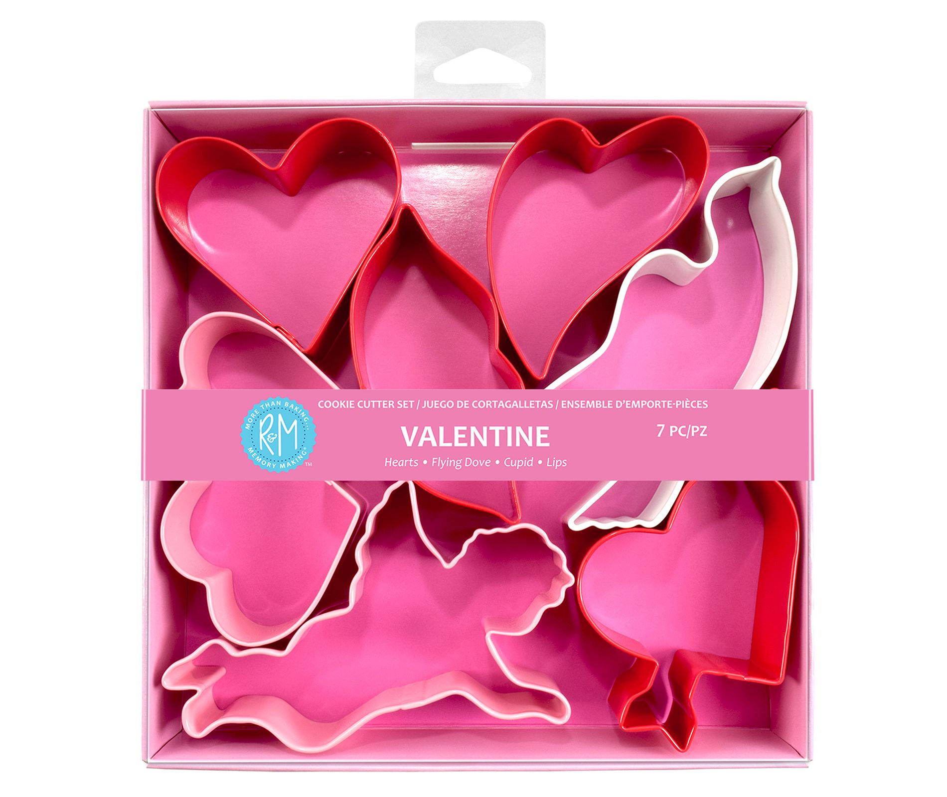 R&M International Valentine Color 7 Piece Cookie Cutter Set