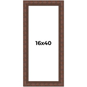 PosterPalooza | 16x40 Wide Bamboo Picture Frame, UV Acrylic, 4 Finishes - Brown, Black, Silver, and Natural - 1 of 4