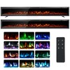 Erommy 100" Electric Fireplace, Wall Mounted and Recessed Fireplace Heater with Remote Control &Timer, 9 Color LED Flamer, Crystals Only, 750/1500W - 4 of 4