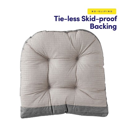 Gray Tufted Non-Slip Rocking Chair Cushion Set