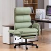 DYHOME PU Leather Cross-legged Office Chair with Flip-up Arms and Headrest, High-Back Ergonomic Executive Chair with Footrest and Side Pockets - 2 of 4