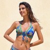 Women's Vibrant Printed Halter Bikini Top with Tassel Ties - Cupshe - 3 of 4
