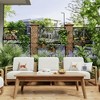 Wooakway 47" x 76" Brown Metal Garden Trellis Privacy Screen Indoor Outdoor Room Divider Lattice Panel - 4 of 4