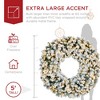 Best Choice Products Artificial Pre-Lit Flocked Fir Christmas Wreath Decoration w/ 2-in-1 LED Lights - 3 of 4