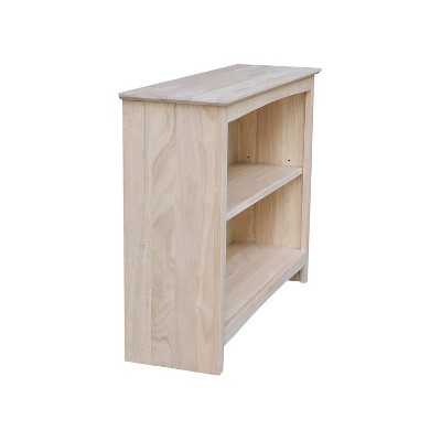 Adjustable Solid Parawood Shaker Bookcase, 36 in Brown