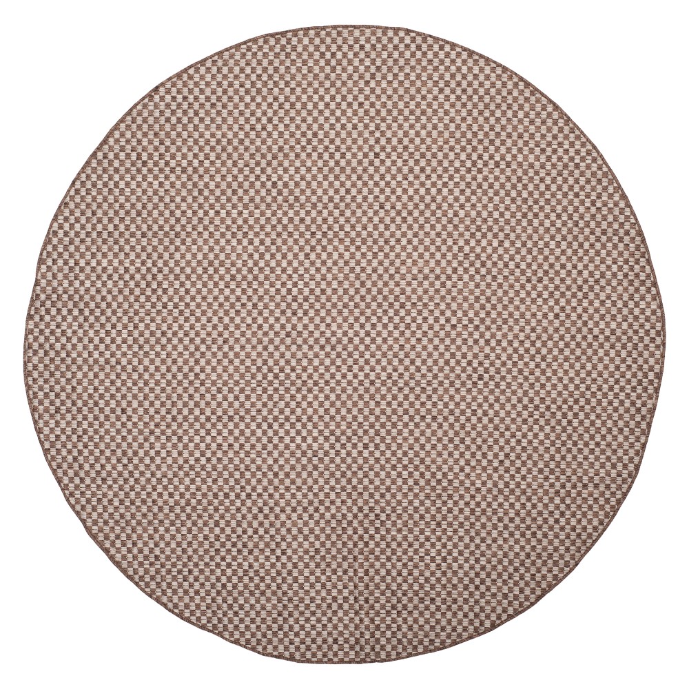 Tabatha 6'7in x 6'7in Round Indoor/Outdoor Rug - Light Brown/Light Gray - Safavieh