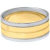 Pompeii3 8mm Mens Two Tone Wedding Band 14K White & Yellow Gold - 2 of 4