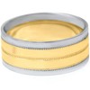 Pompeii3 8mm Mens Two Tone Wedding Band 14K White & Yellow Gold - image 2 of 3