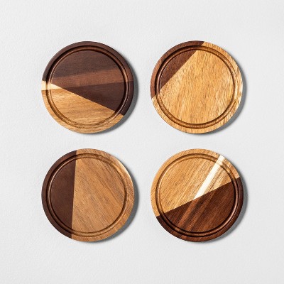 Bright Creations Set Of 4 Unfinished Wood Drink Coasters With Holder Stand  & Foam Dots, 2 Pack, Square : Target