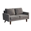 Velvet Loveseat Mid-Century Modern Sofa Tufted Couch with Wooden Legs for Living Room - 2 of 4