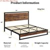 Twin/King Bed Frame w/Modern Wood Headboard & Footboard, 6"/12" Upgraded Heavy Duty Metal Sturdy Bed Frame, Stable Platform Bed Furniture Bed Storage - 2 of 4