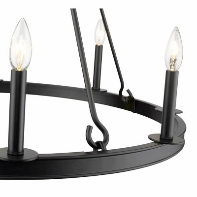 Matte Black 8-Light Candle-Inspired Chandelier