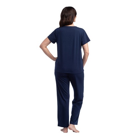 Softies Women's V-neck Short Sleeve Ankle Length Pajama Set 2x/3x