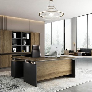 SAINTCY 63 Inch L-Shaped Executive Desk with 3 Drawers & Power Outlet - Industrial Modern Office Desk with Cable Management, Reversible Workstation - 1 of 4