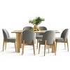 7-Piece Dining Set for 6, 67'' Rectangle Dining Table Set with 6 Armless Upholstered Linen Fabric Dining Chairs with Soild Wood Legs-Maison Boucle - 3 of 4