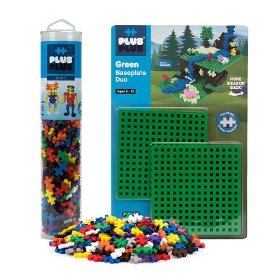 Plus-Plus 240 Piece Basic Color Tube Set & Baseplate Duo - Building STEM Toy