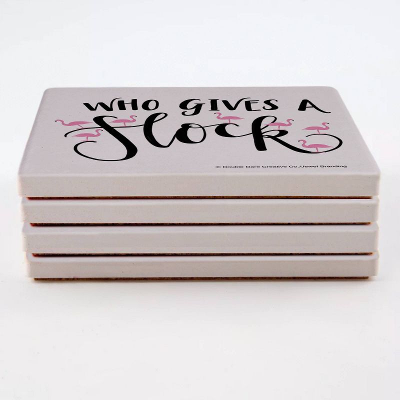 4pk Ceramic Who Gives a Flock Coasters - Thirstystone, 2 of 4