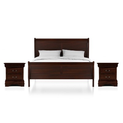 3pc Sliver Sleigh Bed with 2 Nightstands - HOMES: Inside + Out