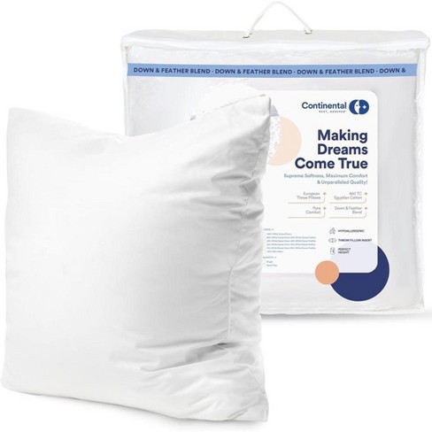 Continental Bedding Throw Pillow Inserts 10% White Goose Down 90% Feather Pillow  Insert 16x16 Inch Pack Of 1 : Target