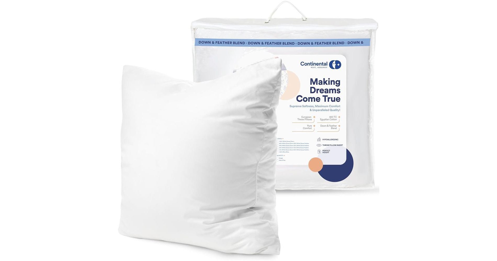 Continental Bedding Polyester Throw Pillow Inserts Inch Pack of 1