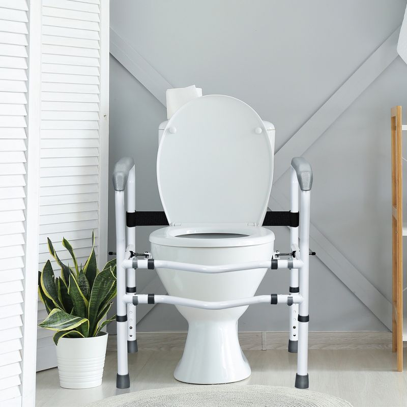 Costway Toilet Safety Frame Stand Alone Toilet Safety Rail with Adjustable Height & Width, 3 of 11
