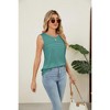 Women's Sleeveless Ruffle Detail T-Shirt | Round Neck Casual Solid Top for Women - 3 of 4