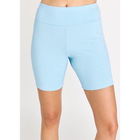 Calypsa - Women's Mid-thigh Swim Shorts - Sky Blue (textured) - Large ...