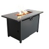 25'' H x 42'' W Steel Outdoor Fire Pit Table with Lid (Black) - 4 of 4