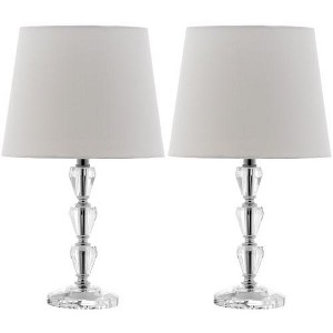 Dylan Tiered Crystal Orb Lamp (Set of 2) - LIT4124 - Clear/White - Safavieh - 1 of 4