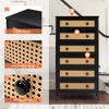 Pellebant 6 Drawers dressers for Bedroom Rattan Dresser Storage Tower Tall Fabric Dresser with Wood Top &Wood Handles - 4 of 4