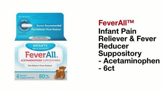 Taro Rx FeverAll Infant Pain Reliever &#38; Fever Reducer Suppository - Acetaminophen - 6ct, 2 of 5, play video
