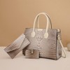 Paaaawaters Set of 3 Crocodile Print Tote Bag - Large Capacity, Fashion Women's Handbag for Daily & Evening Use - 2 of 4