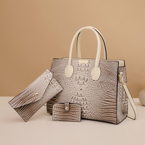 Paaaawaters Set of 3 Crocodile Print Tote Bag - Large Capacity, Fashion Women's Handbag for Daily & Evening Use - 1 of 4