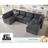 AMERLIFE Oversized Modular Sectional Sofa with 32" Deep Seat, 6-Piece Convertible U/L/S Couch - 3 of 4