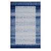 Machine Washable Bordered Rug Indoor Modern Geometric Area Rugs Low Pile Rug Abstract Carpet, 2' x 5' Blue - 3 of 4