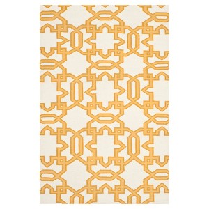 Piper Dhurrie Accent Rug - Ivory / Yellow (3