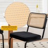 Lyngins 2-Pack Modern Chrome Cantilever Dining Chair, Velvet Rattan Side Accent Chairs with Chrome Legs, Upholstered Living Room Kitchen Chair - 2 of 4