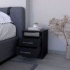Gulches Elegant 2 Drawer Nightstand with Open Shelf Smooth Operation, Compact Design for Small Spaces, 23.6"H x17.7"W x15.8"D - 2 of 4