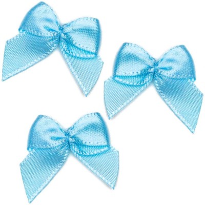 Bright Creations 350-Pack Mini Satin Ribbon Bow w/ Self-Adhesive Tape for Arts and Crafts, Sewing & Gift, Blue 1.5"
