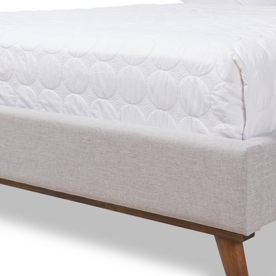 Valencia Mid-Century Modern Gray Upholstered Full Bed with Tufted Headboard