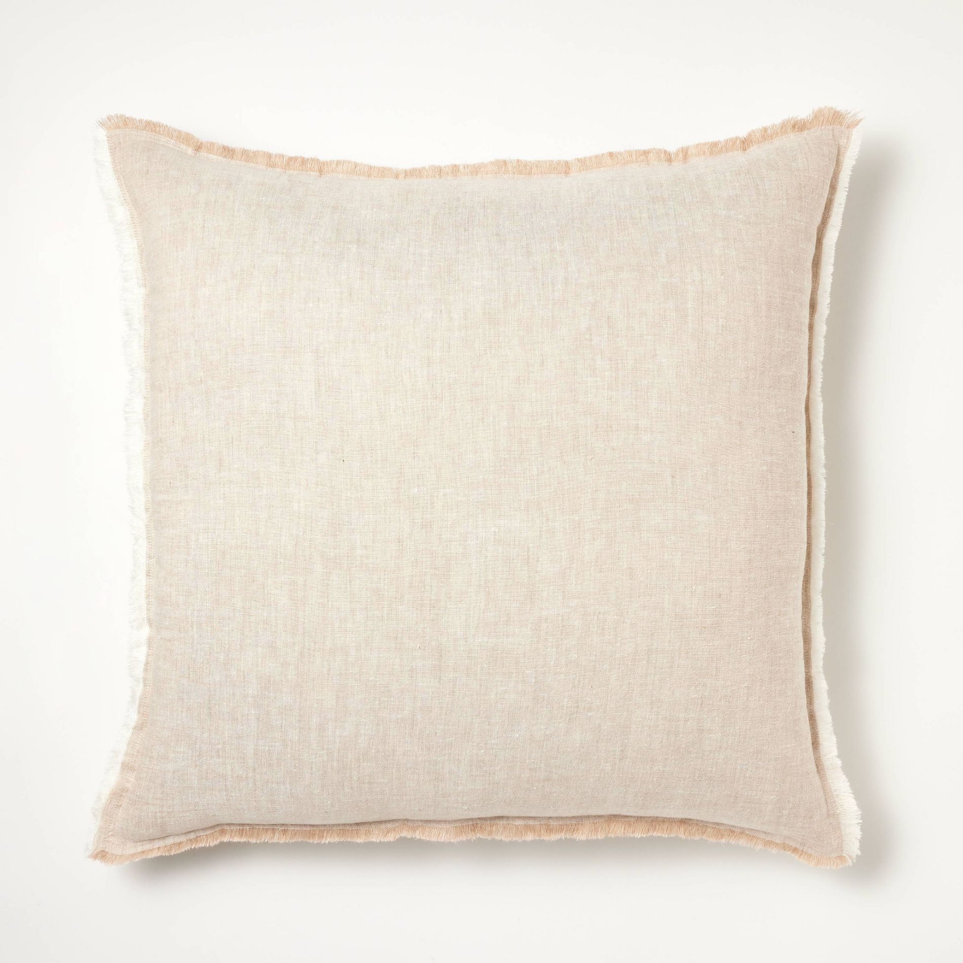 Oversized Reversible Linen Square Throw Pillow with Frayed Edges - Threshold™ designed with Studio McGee